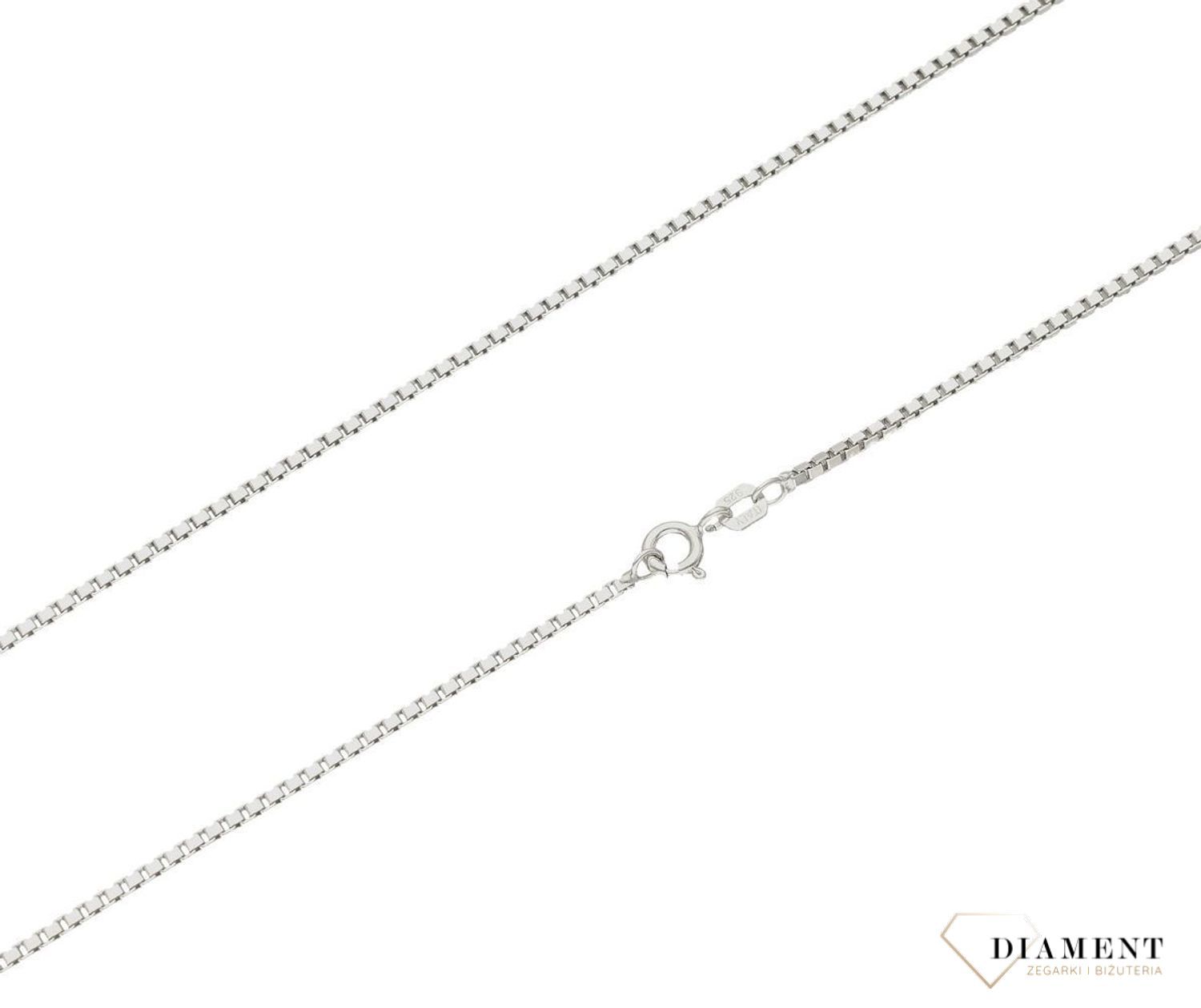 Srebrny łańcuszek najwyższej próby srebra 925. Łańcuszek srebrny o splocie kostki idealny na prezent. Łańcuszek srebrny damski o wadze 5,90 gram i szerokości 2 mm (2).jpg